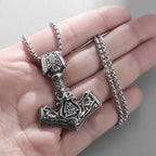 Nordic Rune Compass Necklace — Stainless Steel