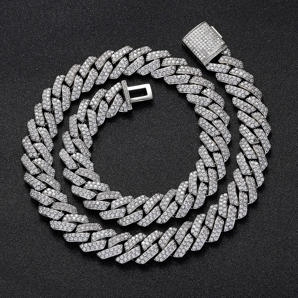Iced Out Cuban Link Chain Necklace — Copper Alloy 15mm