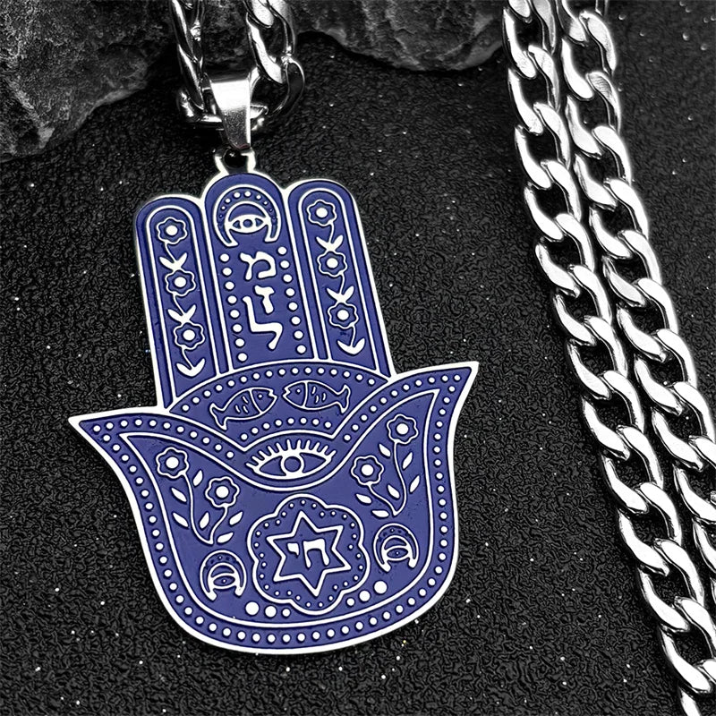 Fatima Hand Pendant Necklace — Silver