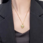 European Leopard Head Clavicle Necklace — Stainless Steel