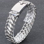 Hiphop Male Bracelets for Man Gold Color Stainless Steel 19MM Width Keel Curb Link Chain Men's Bracelets Christmas
