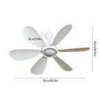 Silent 6 Leaves USB Powered Ceiling Canopy Fan with Remote Control Timing 4 Speed Hanging Fan for Camping Bed Dormitory