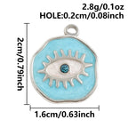 7Pcs No Fade Stainless Steel Wicca Moon Sun Egyptian Ankh Life Cross Pendant DIY Fatima Hand Turkish Evil Eye кулон Jewelry