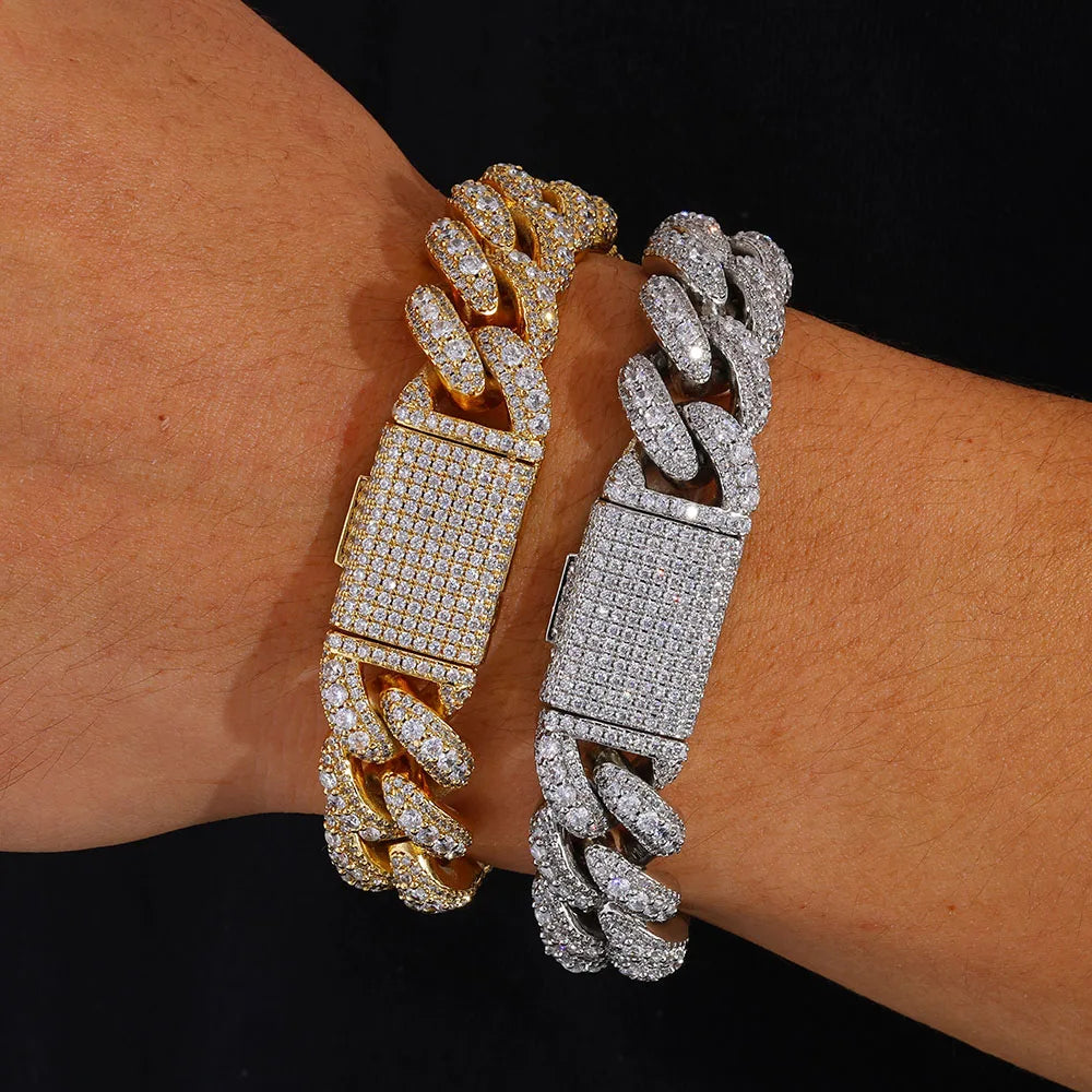 Iced Out Cuban Bracelet Stainless Steel 15MM
