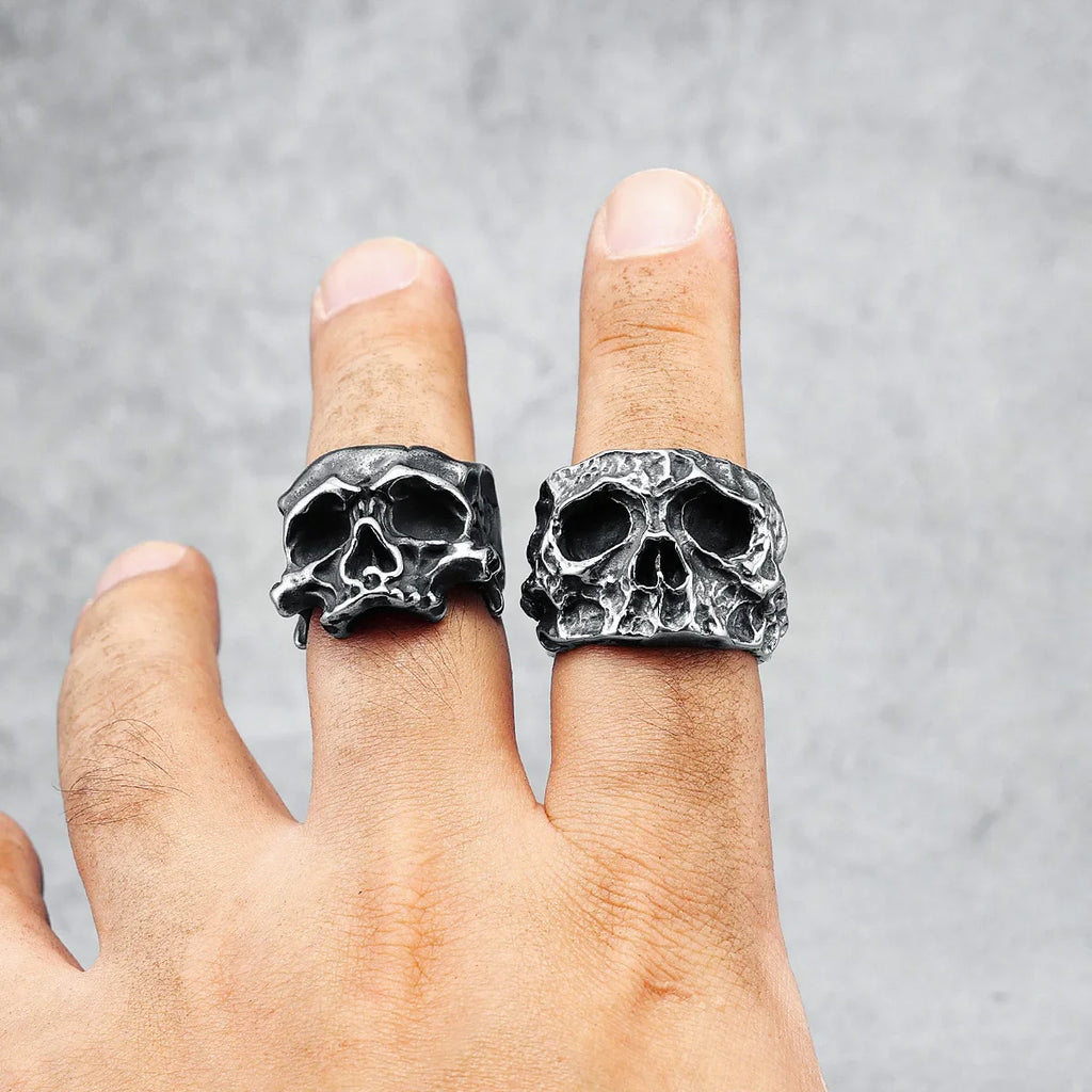 Broken Skull Cranium Ring — Stainless Steel