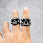 Broken Skull Cranium Ring — Stainless Steel