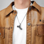 Skull Biker Pendant Necklace Stainless Steel Vintage