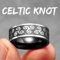 Black Viking Celtic Knot Ring for Men — Stainless Steel