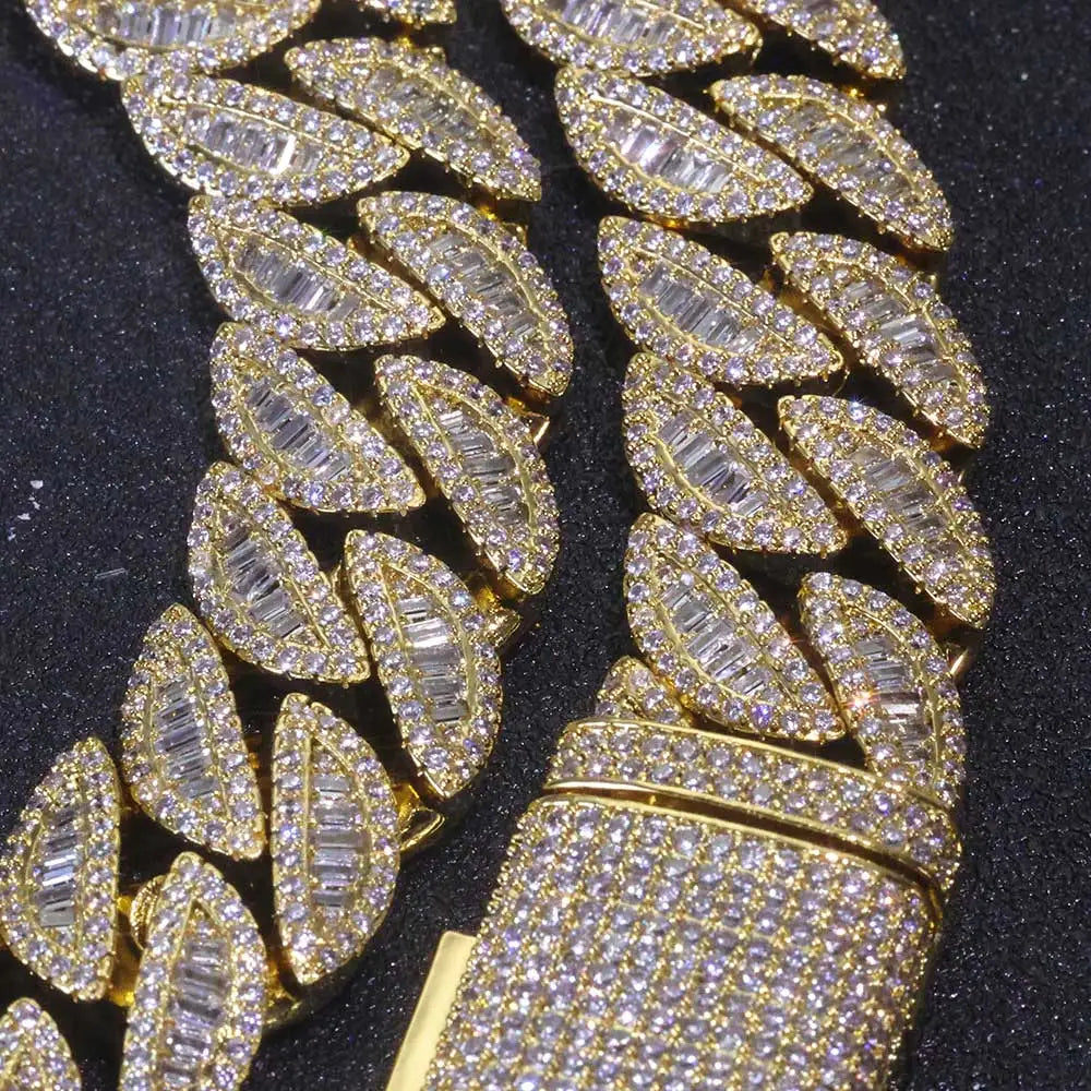 Cuban Bracelet Iced Out Gold 18K 20MM 3 Row