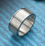 Stainless Steel Heart Spinner Ring Buddhism