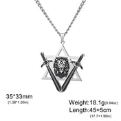 Lion Head Pendant Necklace — Gold