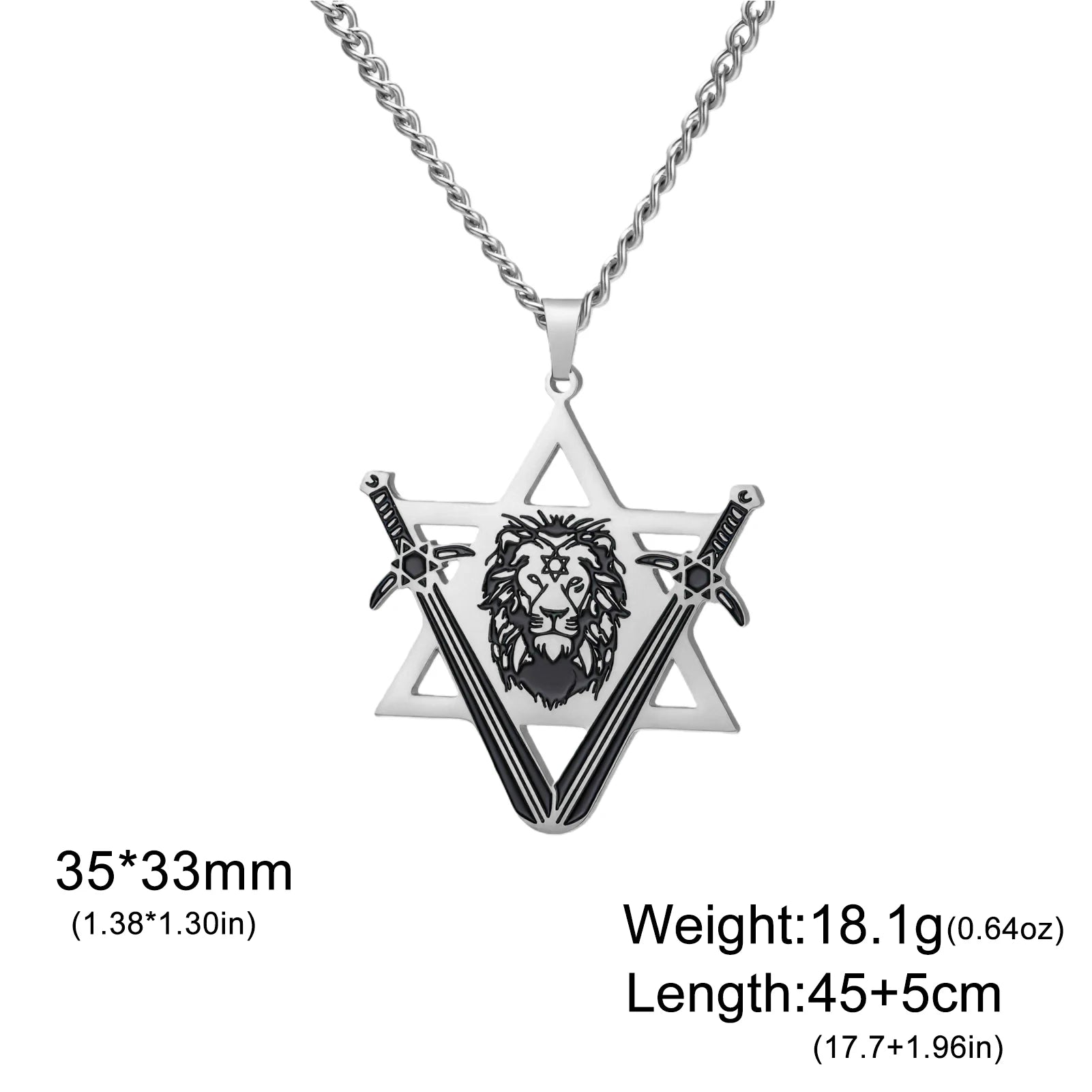 Lion Head Pendant Necklace — Gold