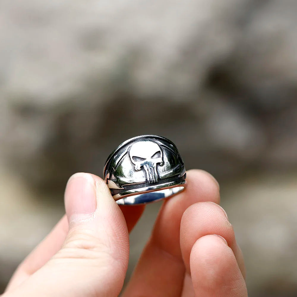 2022 NEW Men's 316L stainless-steel rings Punisher skeleton mask Vintage ring for teens FASHION Jewelry Gifts free shipping
