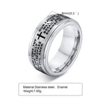 Vnox 8mm Spinner Cross Ring for Men, Bible Prayer Finger Band, Stress Release Stainless Steel Rotatable Ring, Faith