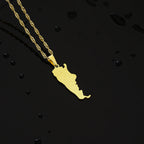 Fashion Argentina Map City Pendant Necklace Stainless Steel Men Women Gold Color Ethnic Maps Jewelry Gift