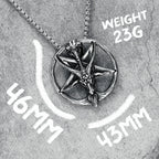 Gothic Baphomet Pentagram Pendant Men Necklace Stainless Steel Satanic Jewelry Heavy Metal Punk Chain Rock Punk for