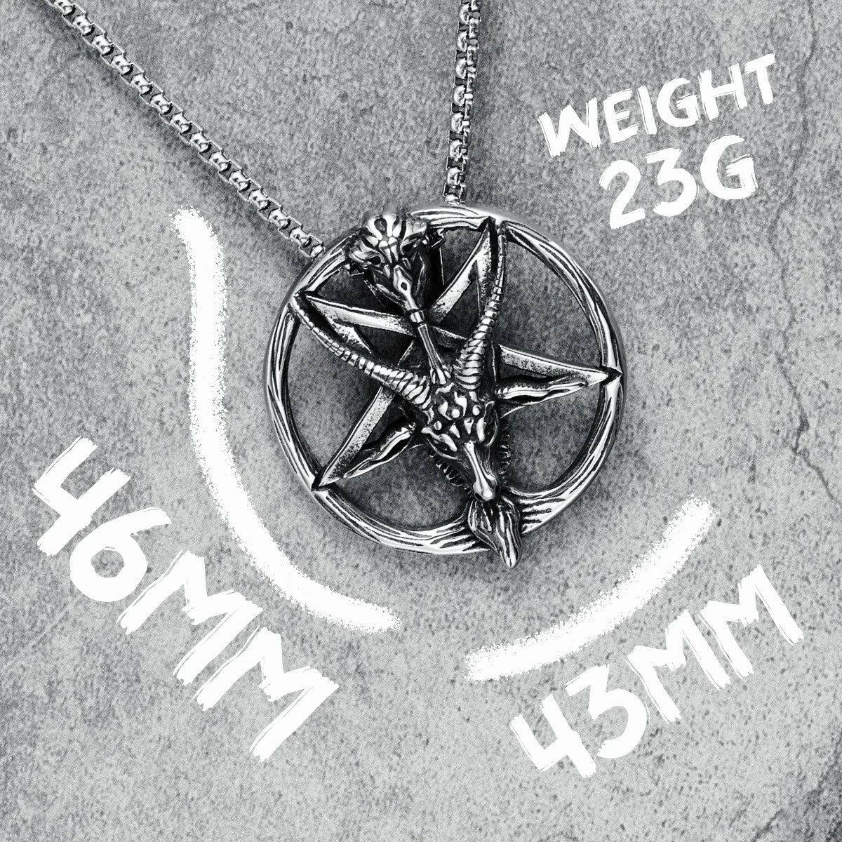 Gothic Baphomet Pentagram Pendant Men Necklace Stainless Steel Satanic Jewelry Heavy Metal Punk Chain Rock Punk for
