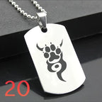 Wolf Dog Tag Pendant Necklace — Stainless Steel