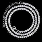 Iced Out Cuban Link Chain For Men Bling Square Tennis Chain Diamond Cuban Chain Hiphop Necklace Jewelry