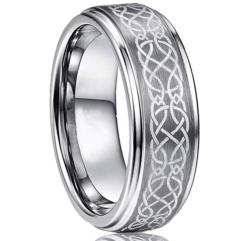 Fashion Black Narrow Wood Grain Stainless Steel Rings For Men Anniversary Party Jewelry Accessories Classical Men Rings