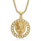 Iced Out Lion Gold Pendant Necklace