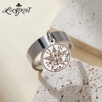 Tetragrammaton Solomon 21 Pentagram Ring Stainless Steel Vintage Kabbalah Witchcraft Wiccan Gift For Men Women