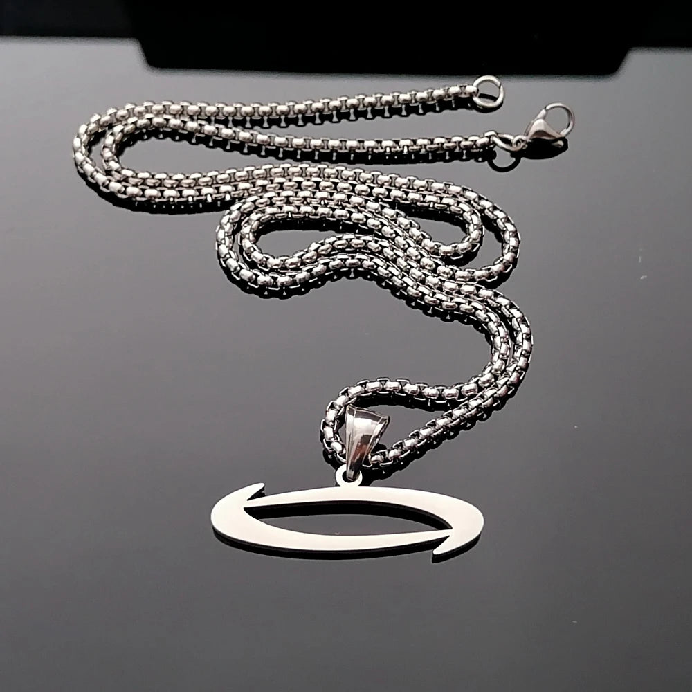 Polished O Pendant Necklace for Men 24in — Stainless Steel