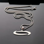 Mens Punk Opium 'O' Necklace Polished Stainless Steel Pendant Choose Chains 24inch