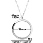 Round Pendant Necklace Locket Charm Stainless Steel Necklaces For Women Men Jewelry Chain Around Neck Necklace Decoration Gifts