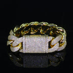Bling Zircon Cuban Link Chain for Men Iced out 20mm Width Big Bubble Cuban Necklace Hip Hop Man Jewelry Won't Flip