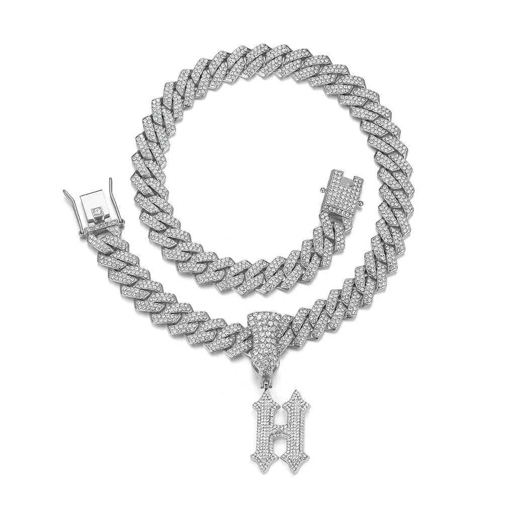 Fashion Shining A-Z Letter Pendant Zircon Inlaid Charm Necklace 26 Initial Alphabet Name Clavicle Chain Party Jewelry Gift