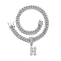Fashion Shining A-Z Letter Pendant Zircon Inlaid Charm Necklace 26 Initial Alphabet Name Clavicle Chain Party Jewelry Gift