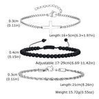 2/3pcs Stainless Steel Cross Cuban Bracelets for Men Waterproof Non Fading Twist Chain Bracelet Simple Fashion Jewelry