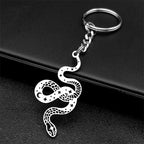 Star Key Silver Ring Witchcraft Hollow Snake Moon