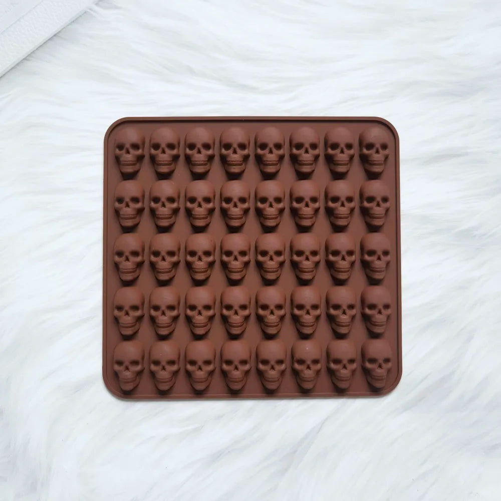 40 Holes Skull Ice Cube Silicone Mold Halloween Creative Decoration Reusable Bar Party Ice Making DIY Candy Chocolate
