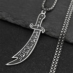 Arabic Imam Ali Zulfiqar Sword Necklace Chain for Men Stainless Steel Muslim Islam Knife Islamic Accessories Jewelry N558S01