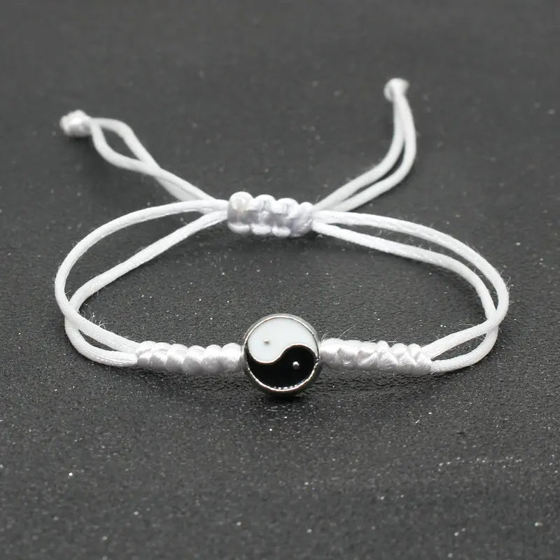 Yin Yang Braided String Bracelet — Adjustable, Multiple Colors
