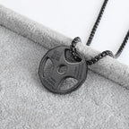 Cool Titanium Steel Dumbbell Pendant Necklace Barbell Fitness Pendant Men and Women Leisure Sports Punk Jewelry