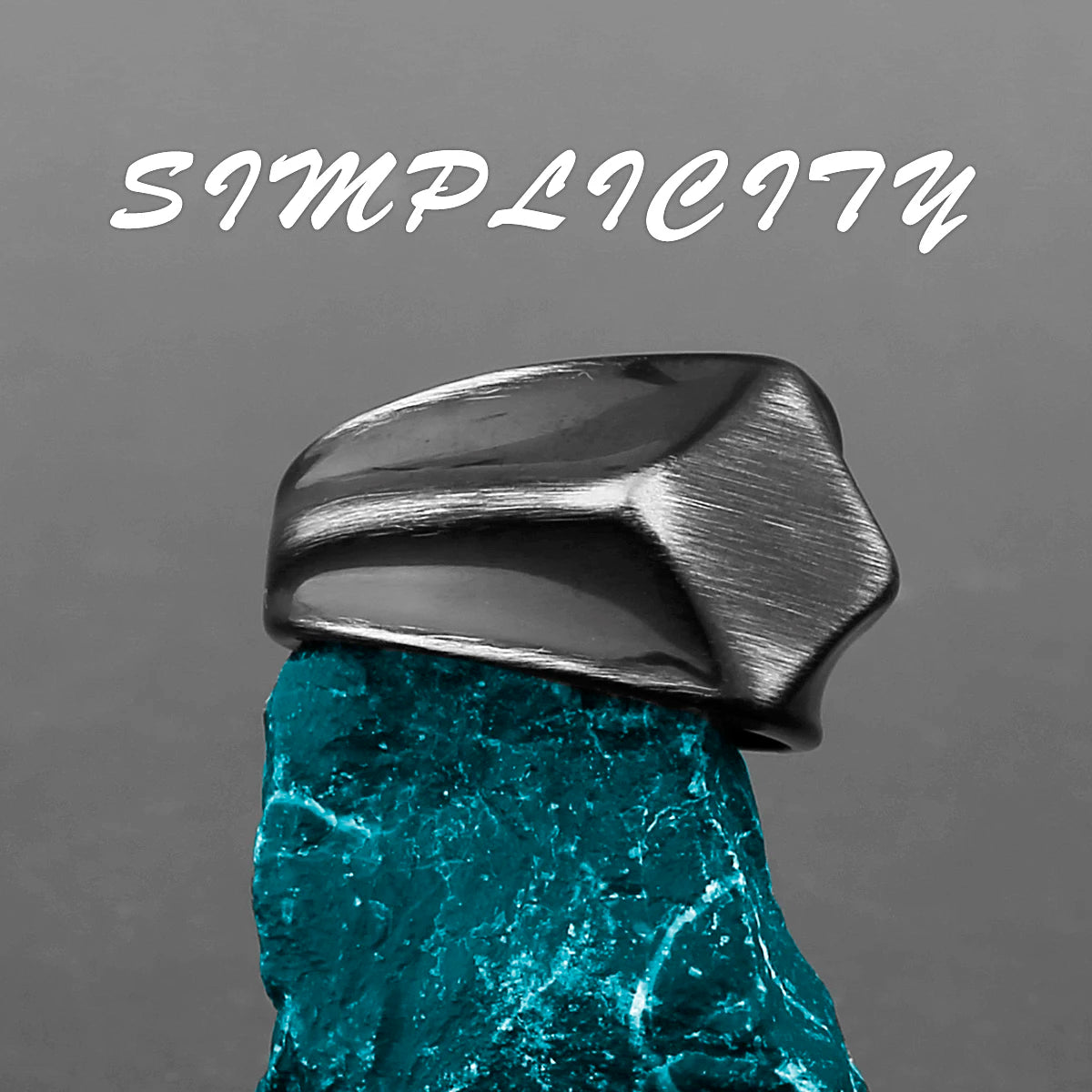 Simple Punk Retro Black Stainless Steel Mens Rings for Women Couple Lover Boy Girlfriend Biker Jewelry Creativity Gift