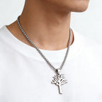 Stainless Steel Box Chain Pendant Necklace Minimal