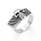 Angel Wings Skull Ring — Stainless Steel