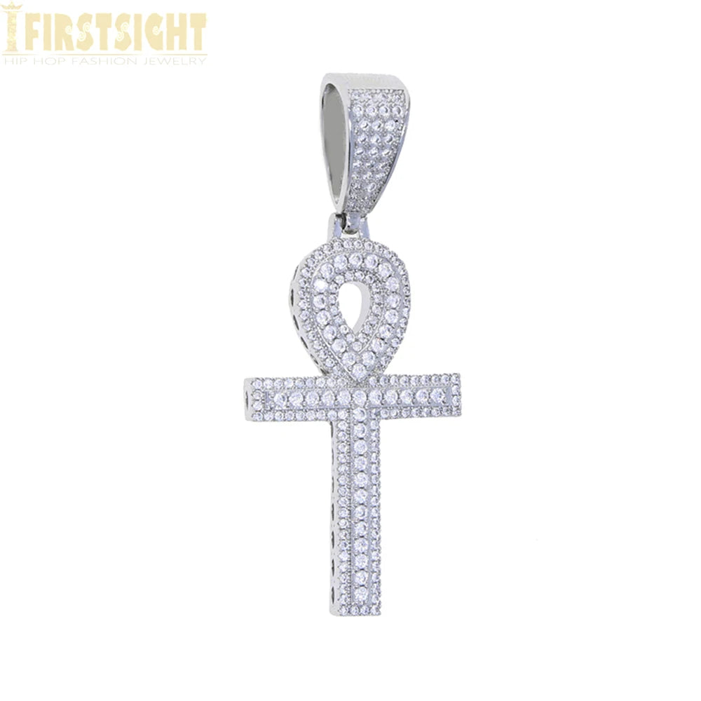 2025 New Hip Hop Cross Pendant Necklace Gold Color Iced Out Bling CZ Cubic Zirconia Variety Designs Charm Men Women Jewelry