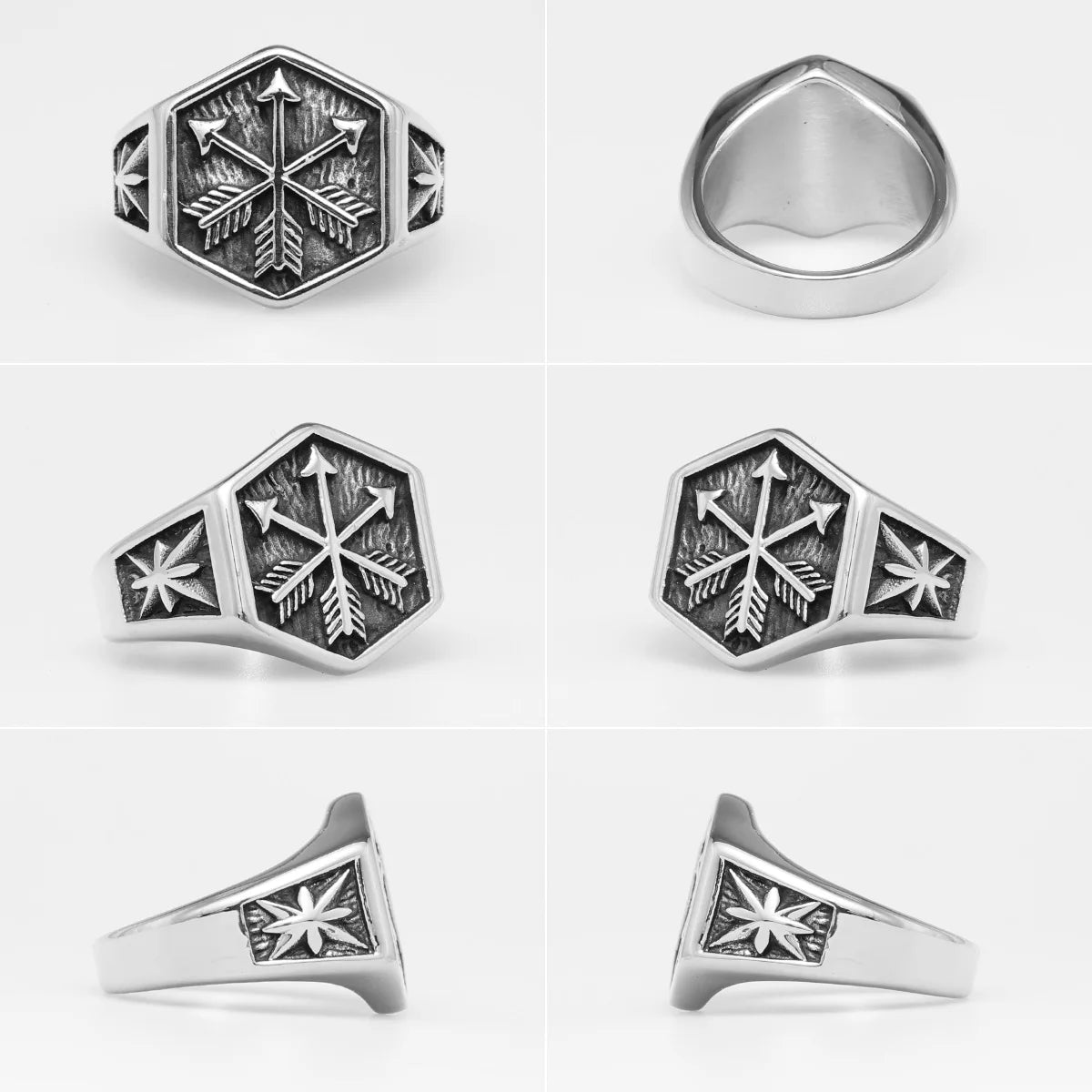 Arrow of Eros Stainless Steel Mens Rings Unique Charm Punk for Couple Male Boyfriend Biker Jewelry Creativity Gift