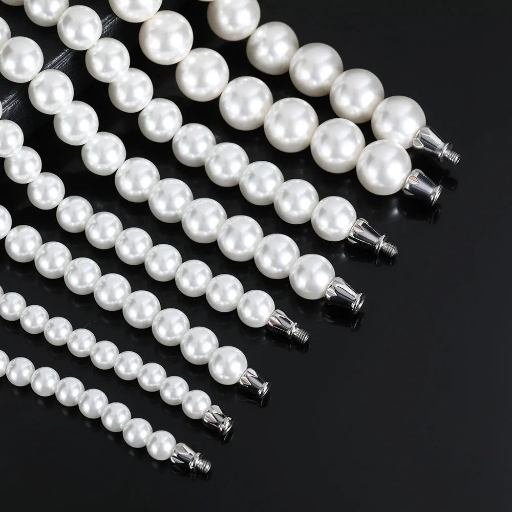 Pearl Bead Bracelet Stainless Steel 6-12MM