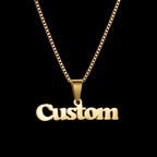 Atoztide Personalized Customized Brand Logo Names Pendant Necklace Stainless Steel Thick Chain for Men Women Jewelry