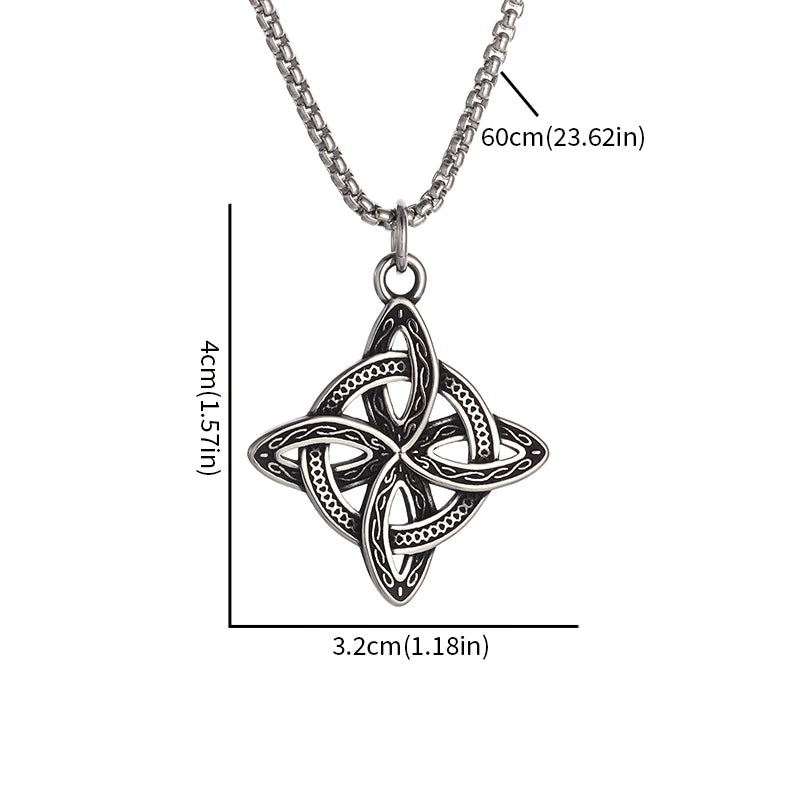 Celtic Witch Knot Pendant Necklace — Stainless Steel