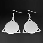 Celtic Silver Earrings Retro Witch Knot Pattern