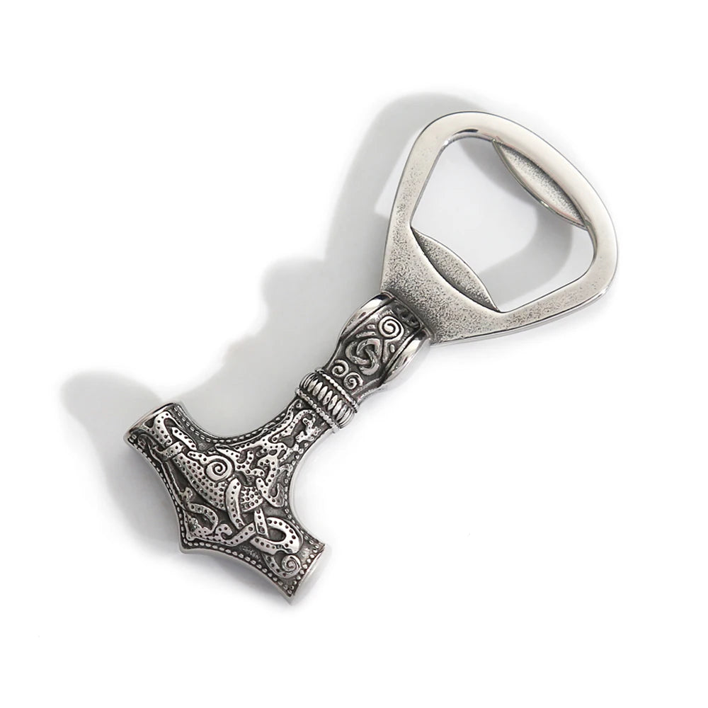 Thor Hammer Bottle Opener — Black Stainless