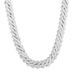 Iced Out CZ Pavé Rhombus Pendant Necklace, 16mm