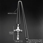 Saint Benedict Jesus Crucifix Chain Necklace — Stainless Steel